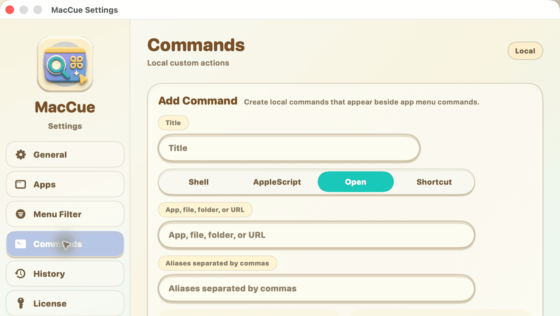 Add your own commands